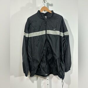Vintage Nike Reflective Stripe Windbreaker Jacket Black XXL Made in Malaysia